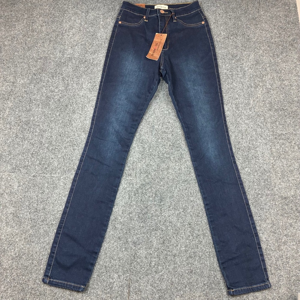 Denim 4 US Womens High Waisted Skinny Jeans Dark Wash WH3700 Size 7 NEW
